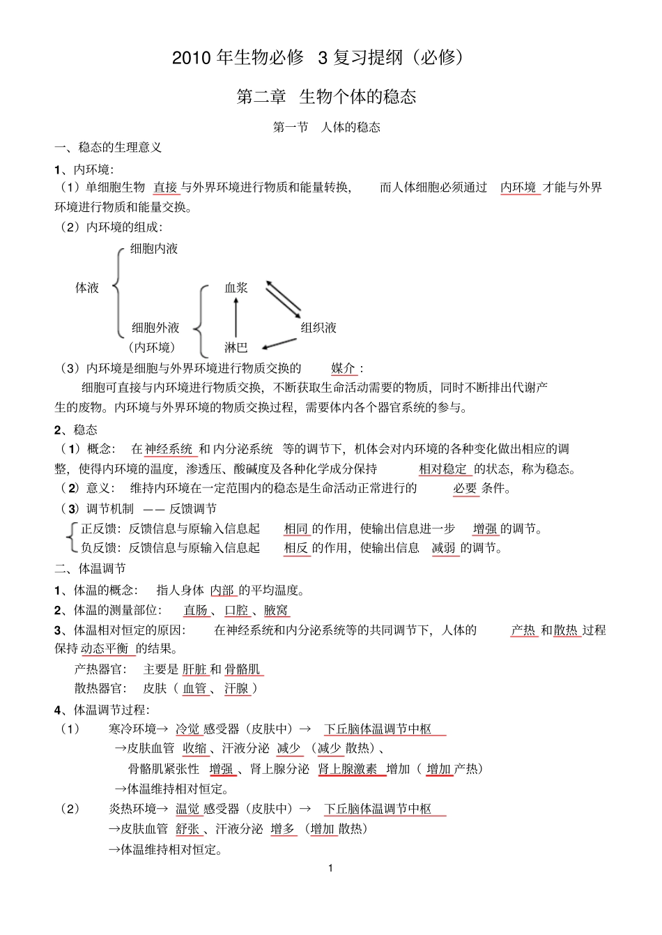 苏教版必修3复习提纲_第1页