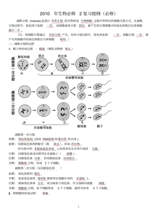 苏教版必修2复习提纲