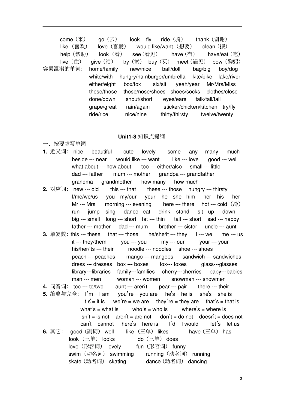 苏教版英语资料汇编整理四上期末复习资料_第3页