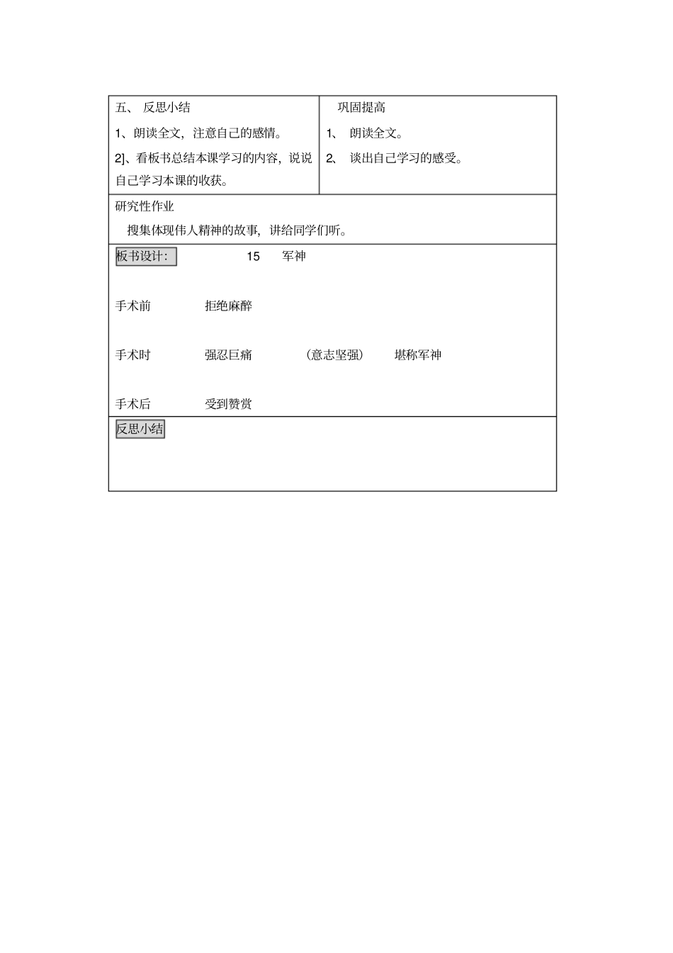 苏教版语文三年级上册军神教学设计_第3页