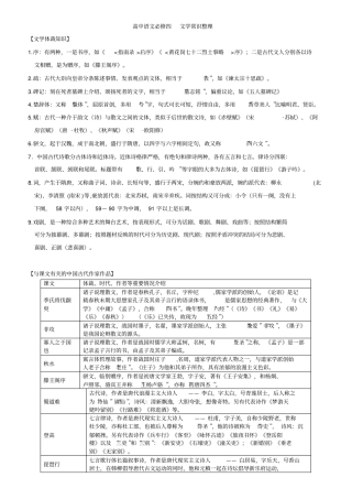 苏教版语文必修四文学常识