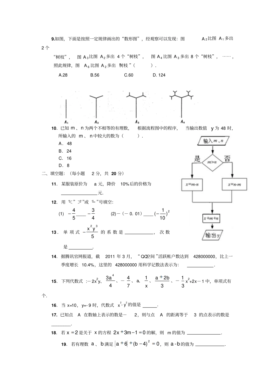 苏科版七年级上册数学江苏海安-五校期中联考_第2页
