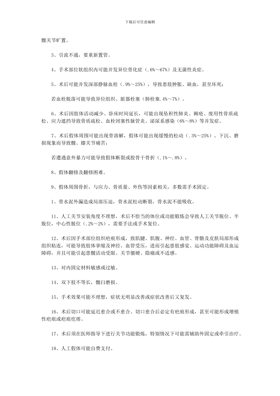 2024年【人工关节置换术术前知情同意书】_第2页