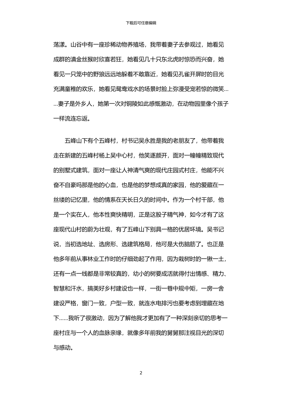 2024年万家灯火暖小村范文大全_第2页