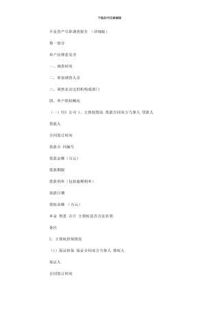 2024年不良资产尽职调查报告