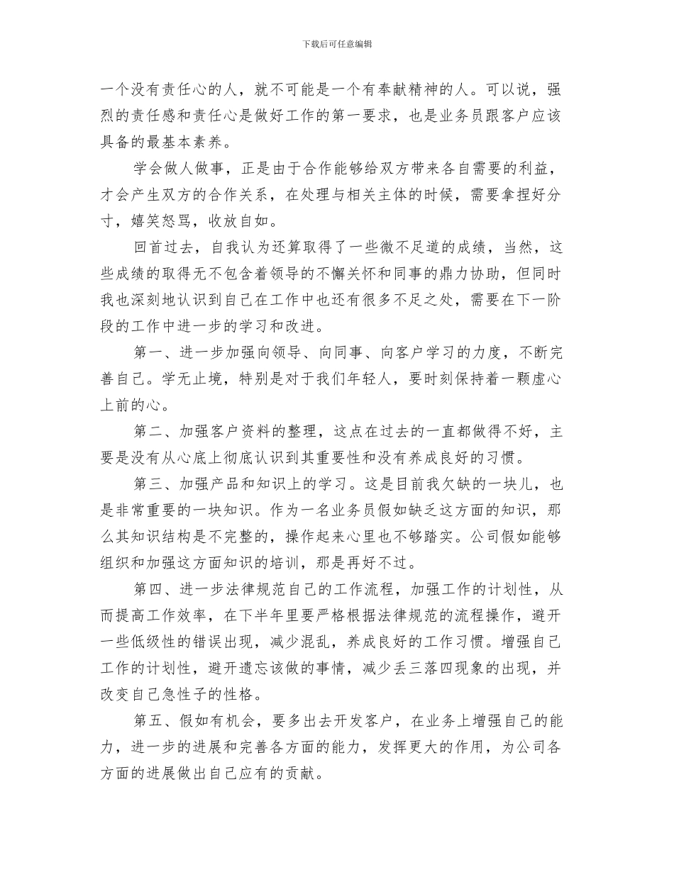 2024年业务员上半年工作总结_第2页