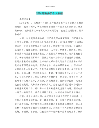 2024年业务员个人总结