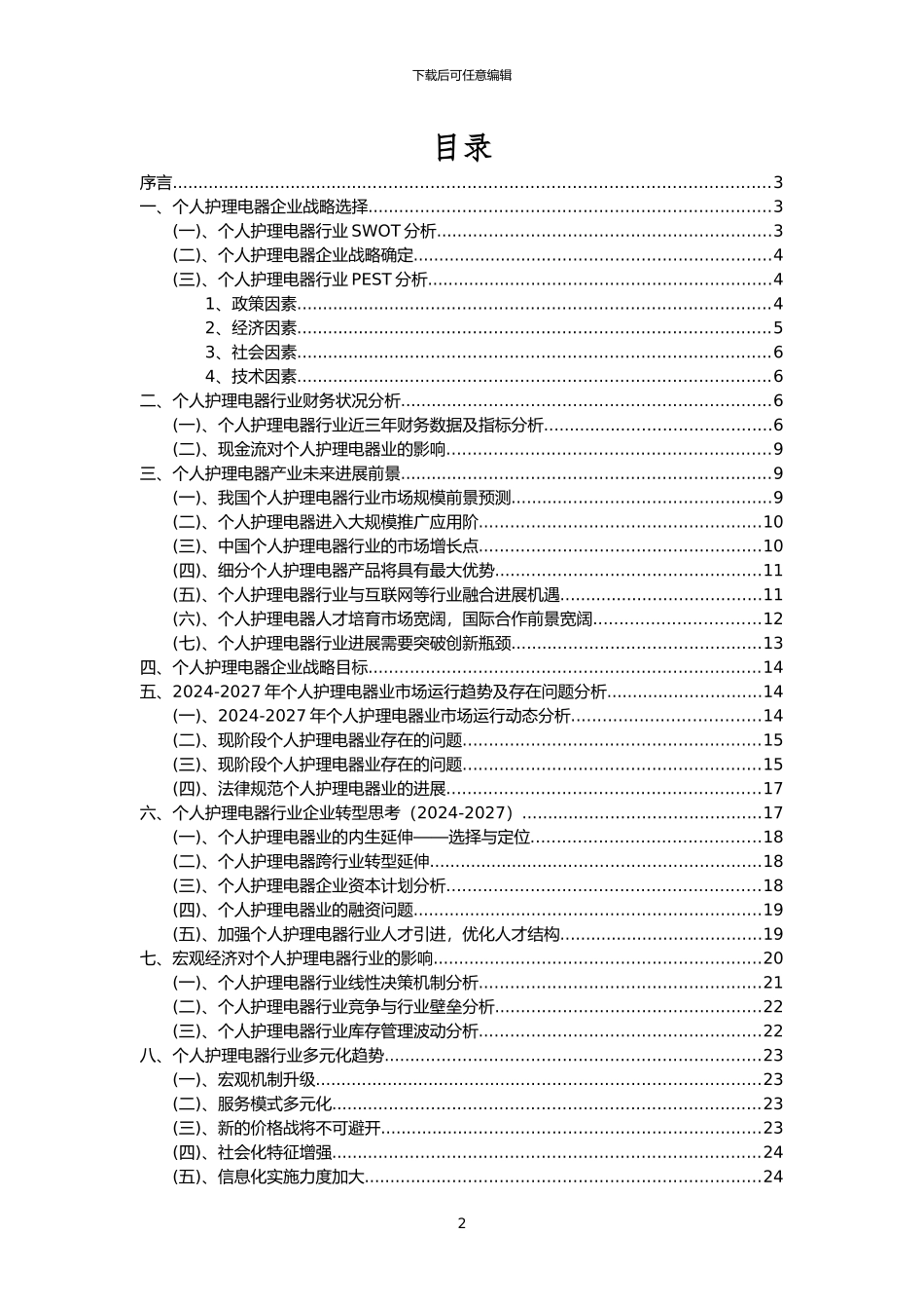 2024年个人护理电器行业市场突围建议及需求分析报告_第2页