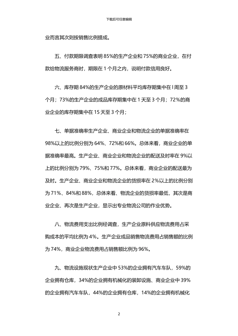 2024年中国物流市场供求状况调查分析报告_第2页