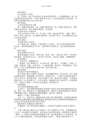 2024年中国春节各地拜年习俗