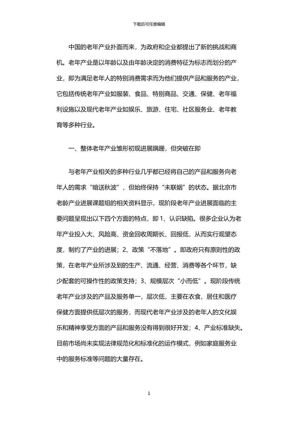 2024年中国老年产业发展调查报告_第1页