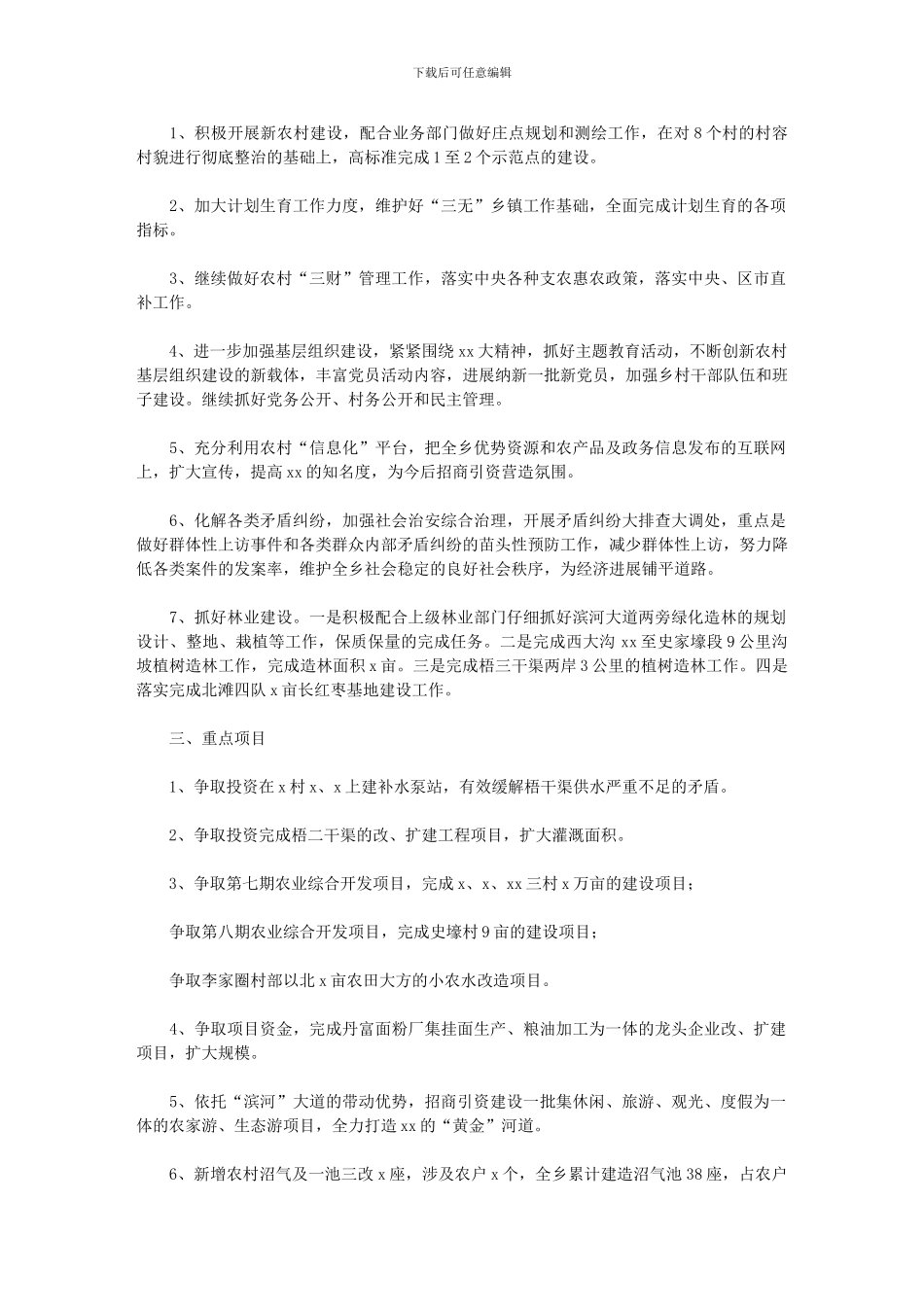 2024年乡重点工作和重点项目_第2页