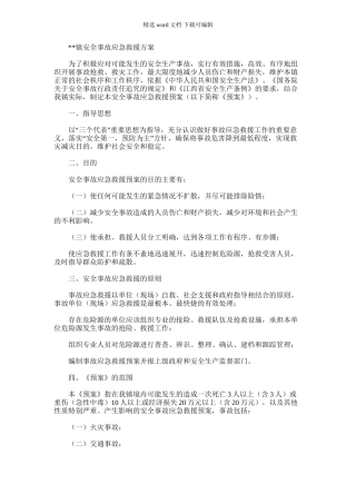 2024年乡镇安全事故应急救援方案