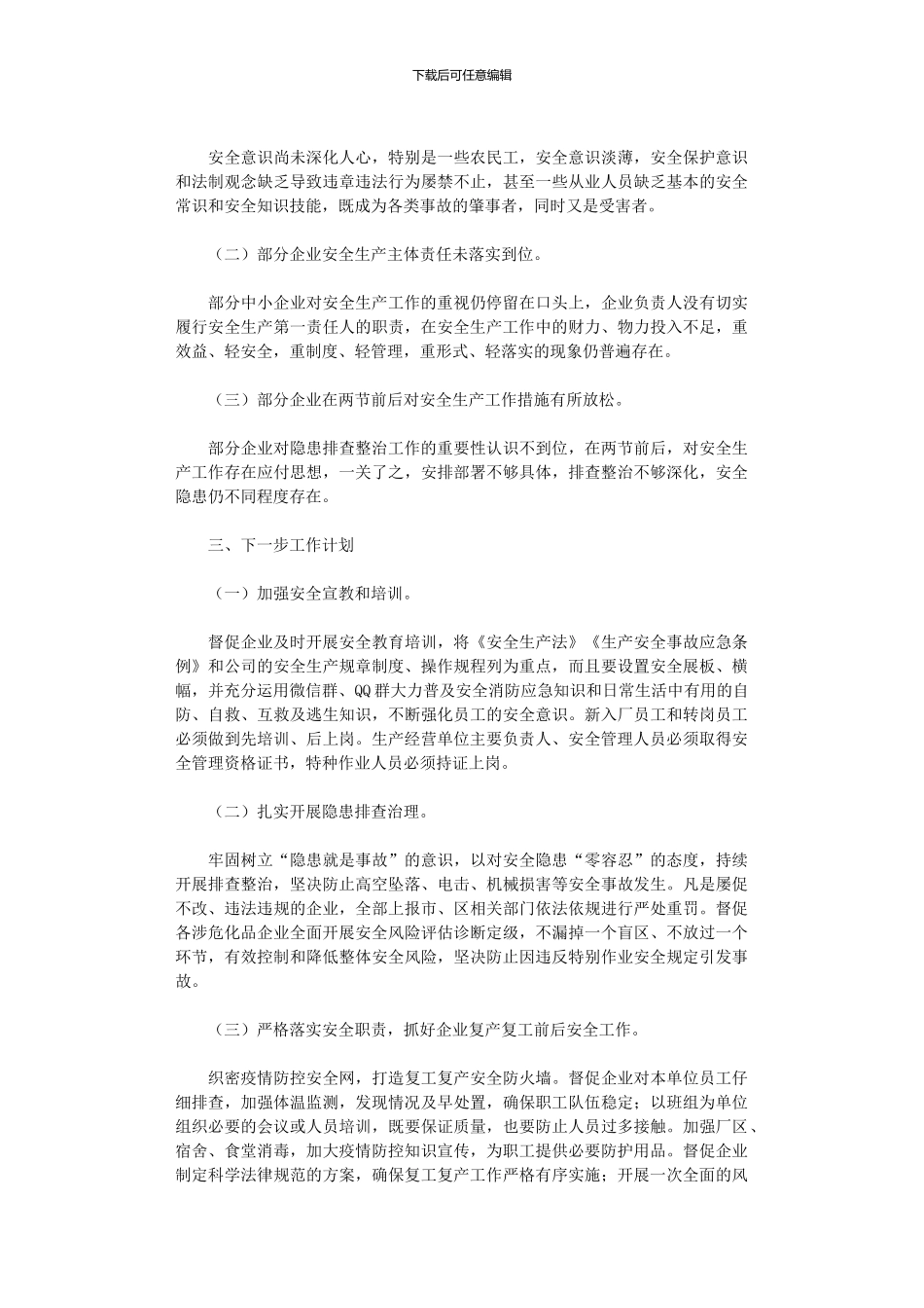 2024年产业园安全生产隐患集中整治工作总结_第2页