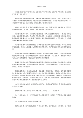 2024年产科护理工作计划