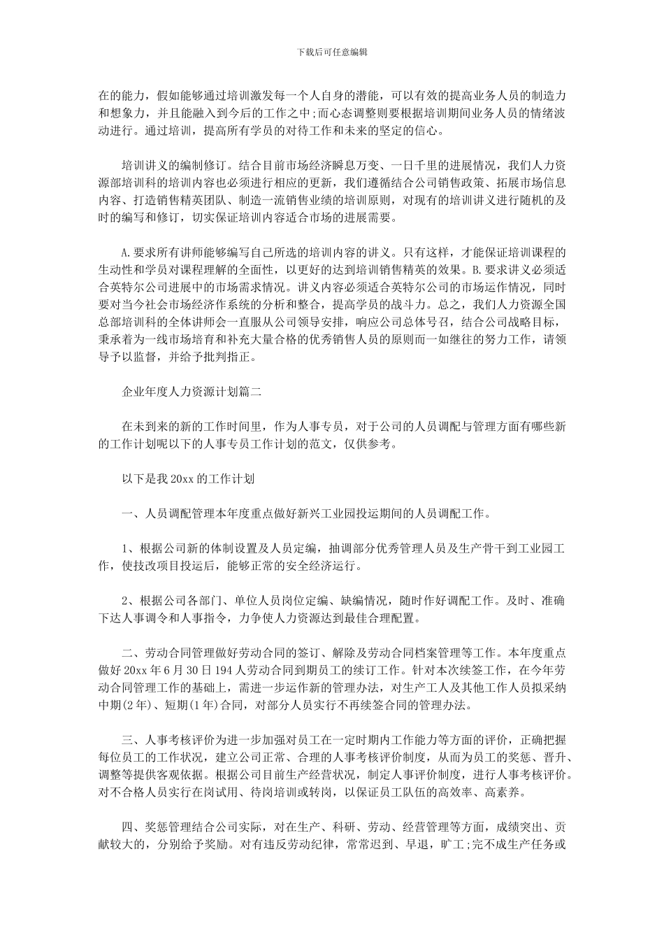 2024年人力资源年度计划_第3页