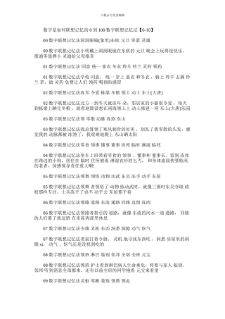 2024年什么是数字联想记忆法