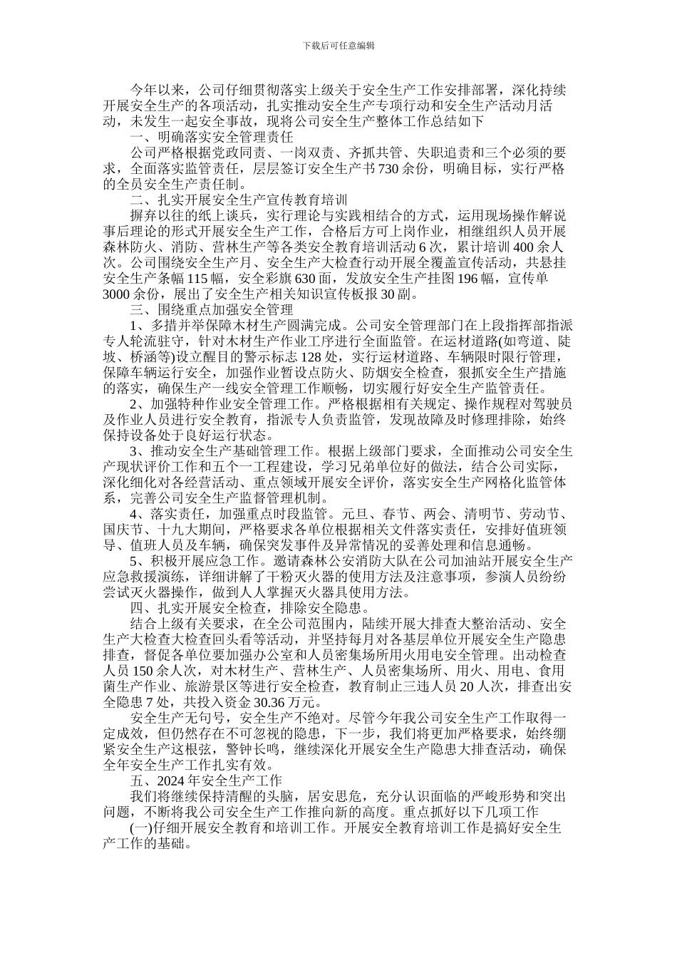 2024年以来安全生产工作总结_第1页