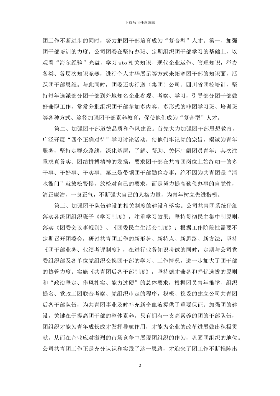 2024年企业共青团工作总结_第2页