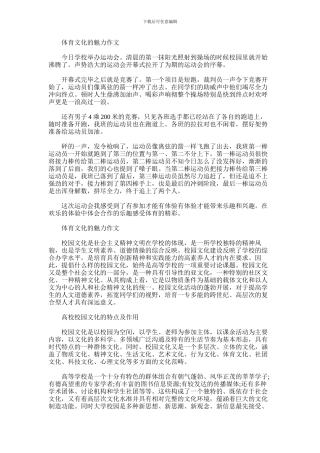 2024年体育文化的魅力作文