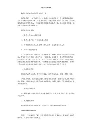 2024年促销活动总结范本集合10篇文档