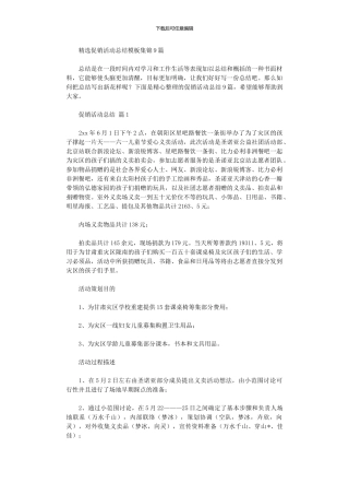 2024年促销活动总结模板9篇