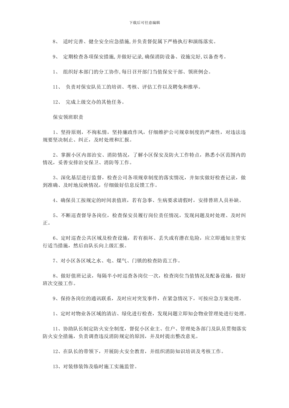 2024年保安队长年度工作计划_第2页