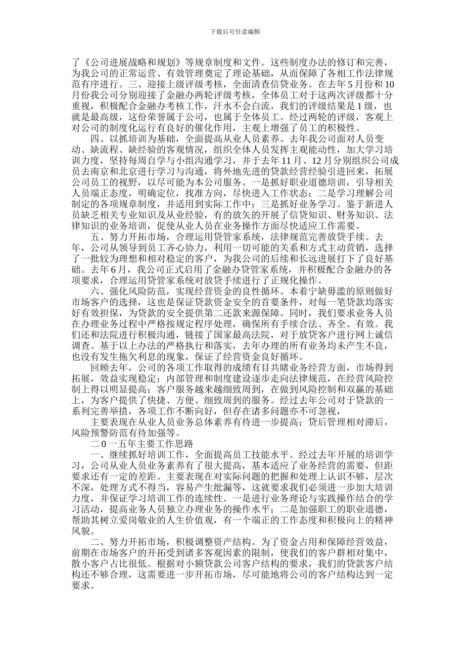 2024年信贷公司工作总结_第3页