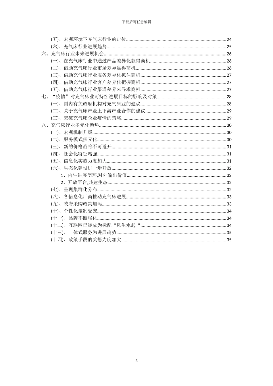 2024年充气床行业分析及未来五至十年行业发展报告_第3页
