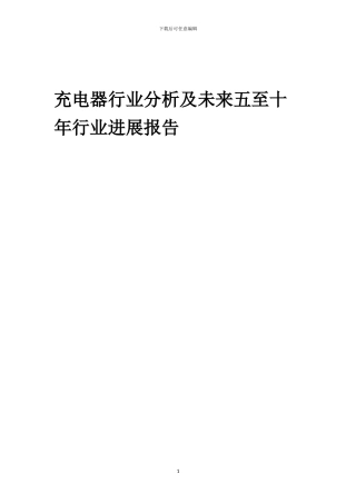 2024年充电器行业分析及未来五至十年行业发展报告