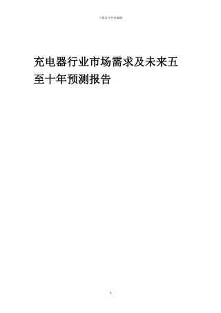 2024年充电器行业市场需求及未来五至十年预测报告