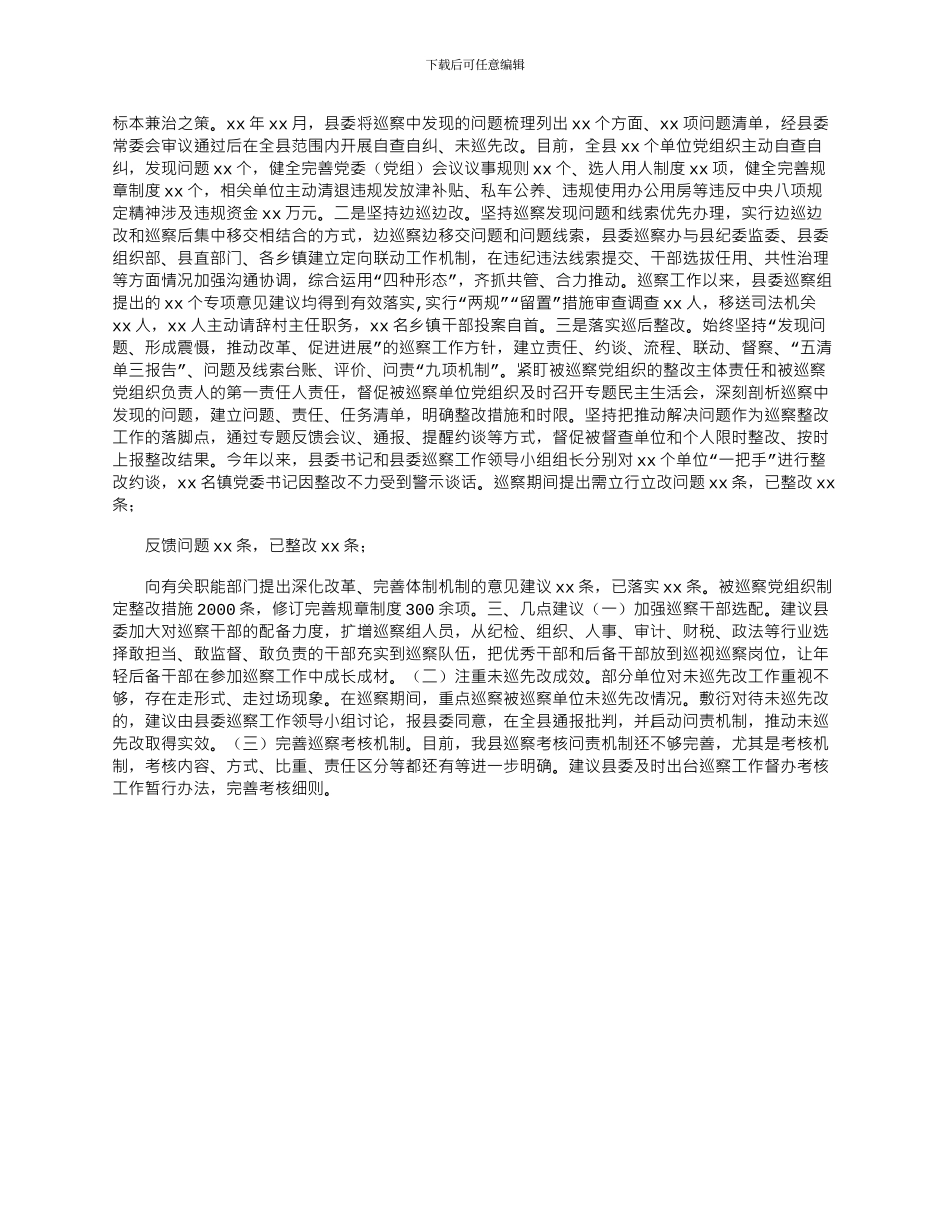 2024年全县巡察工作汇报材料x_第2页