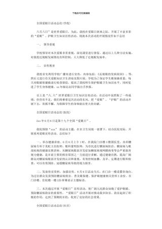 2024年全国爱眼日活动总结通用