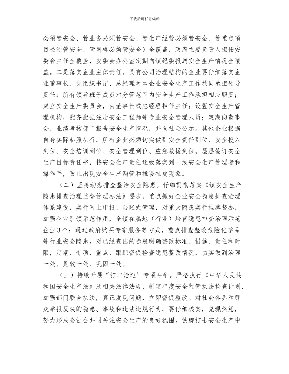 2024年全镇安全生产工作意见_第2页