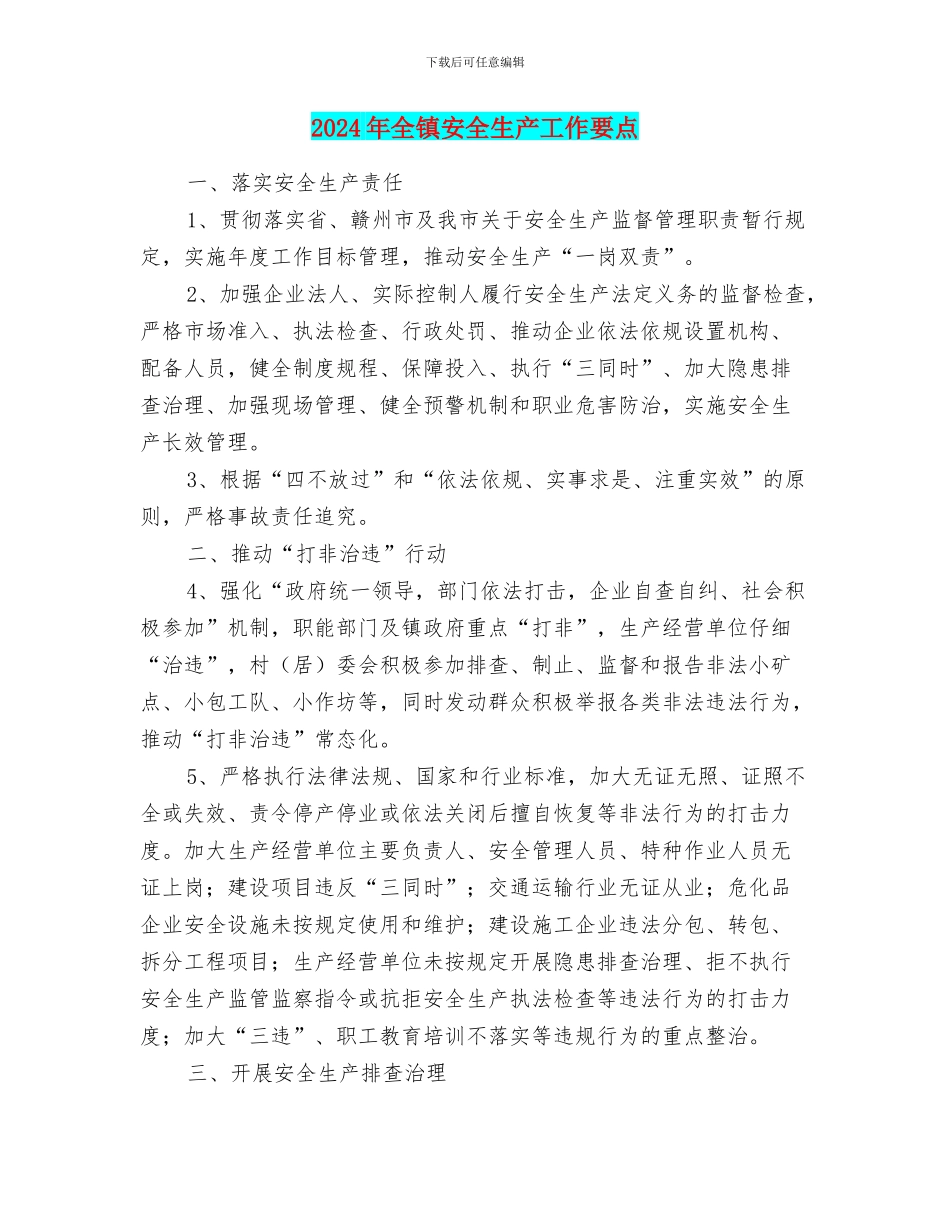 2024年全镇安全生产工作要点_第1页