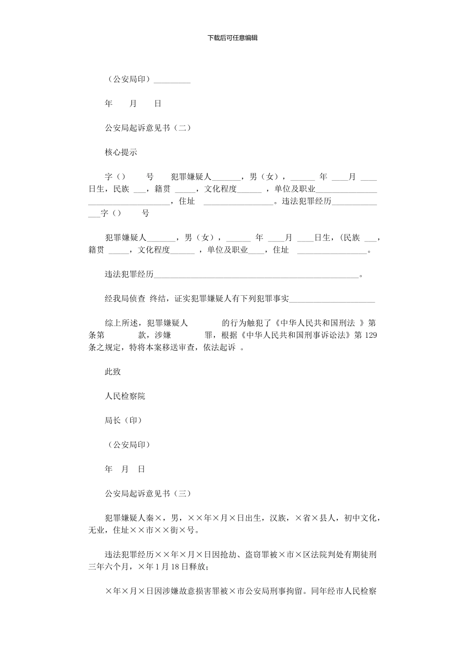 2024年公安局起诉意见书_第2页