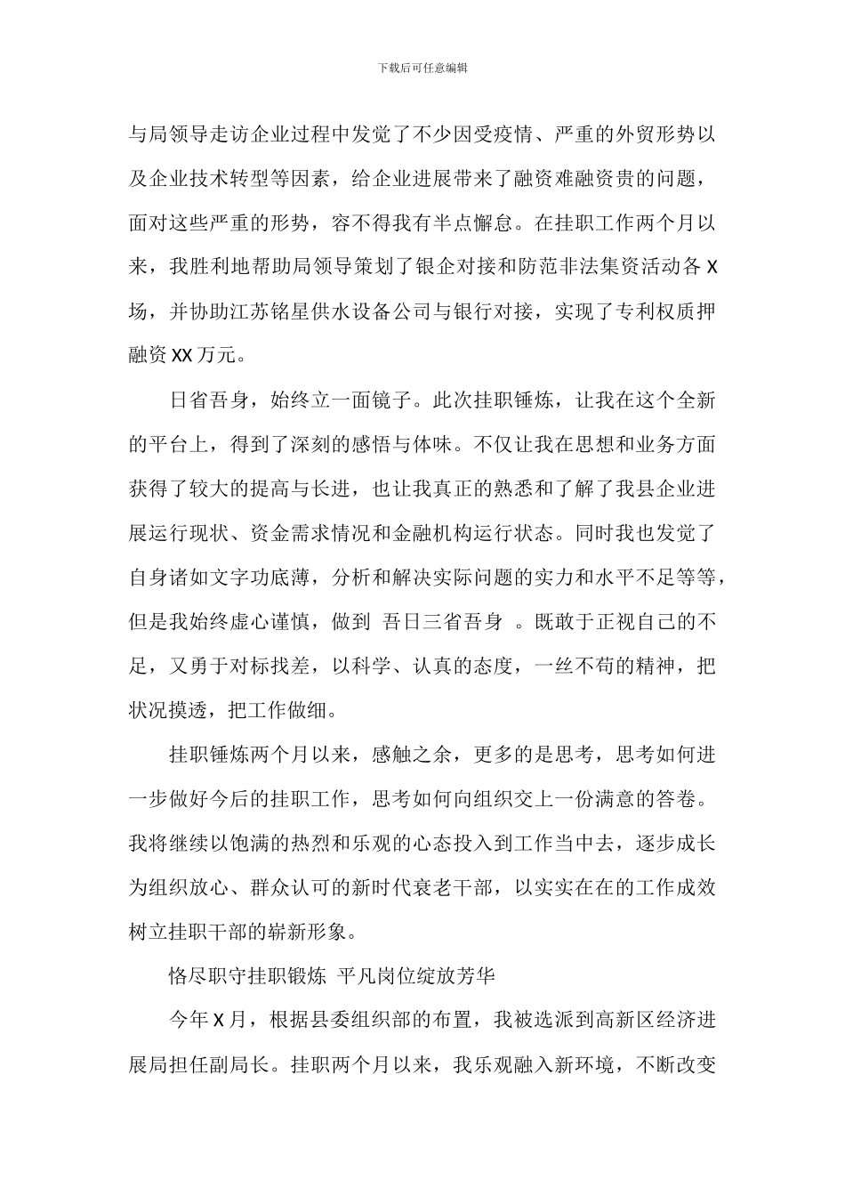 2024年关于挂职干部个人工作总结3篇范文_第2页