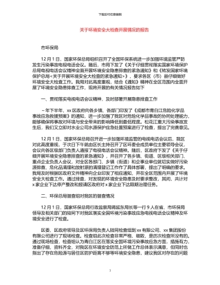 2024年关于环境安全大检查开展情况的报告