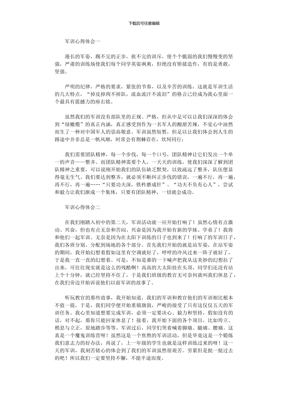 2024年军训心得体会4篇汇总_第1页
