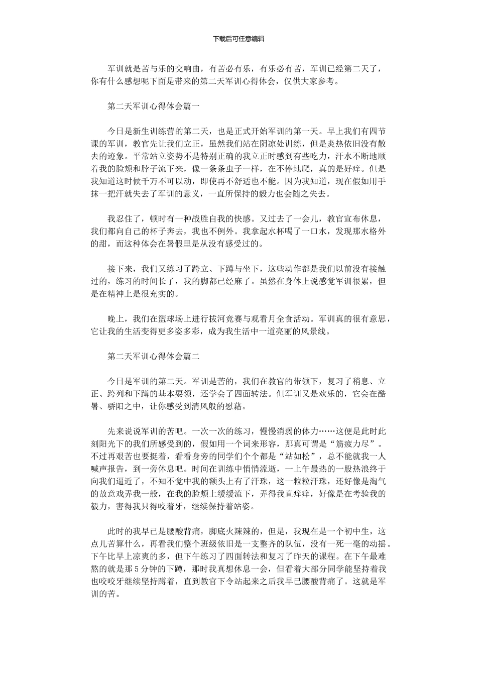 2024年军训心得体会范本大全_第1页