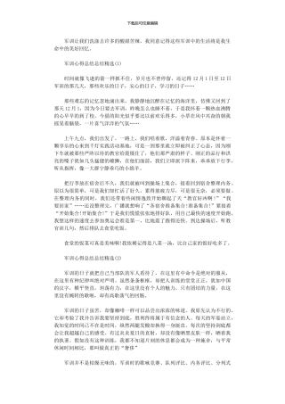 2024年军训心得总结总结