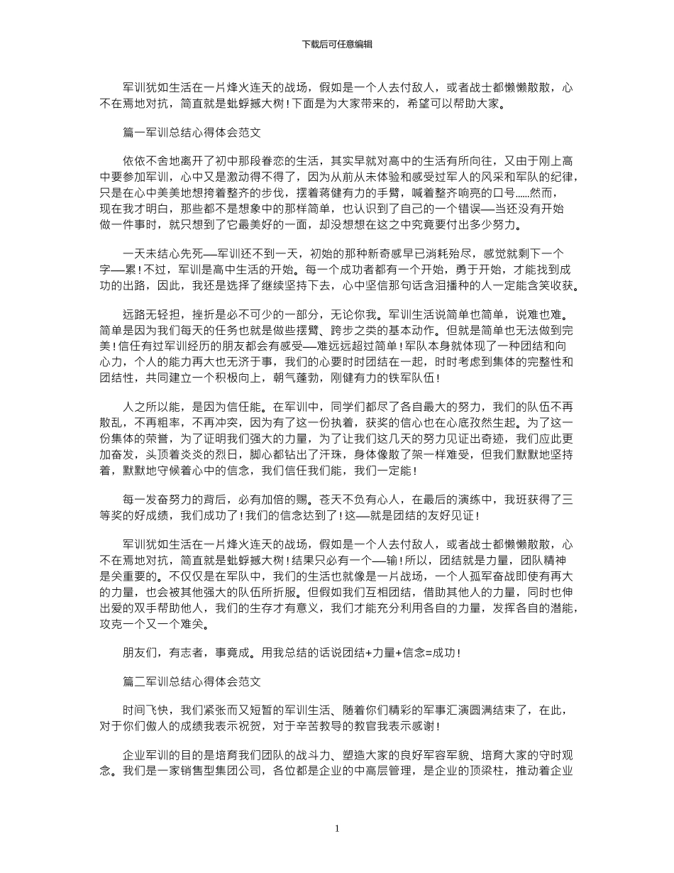 2024年军训总结心得体会_第1页