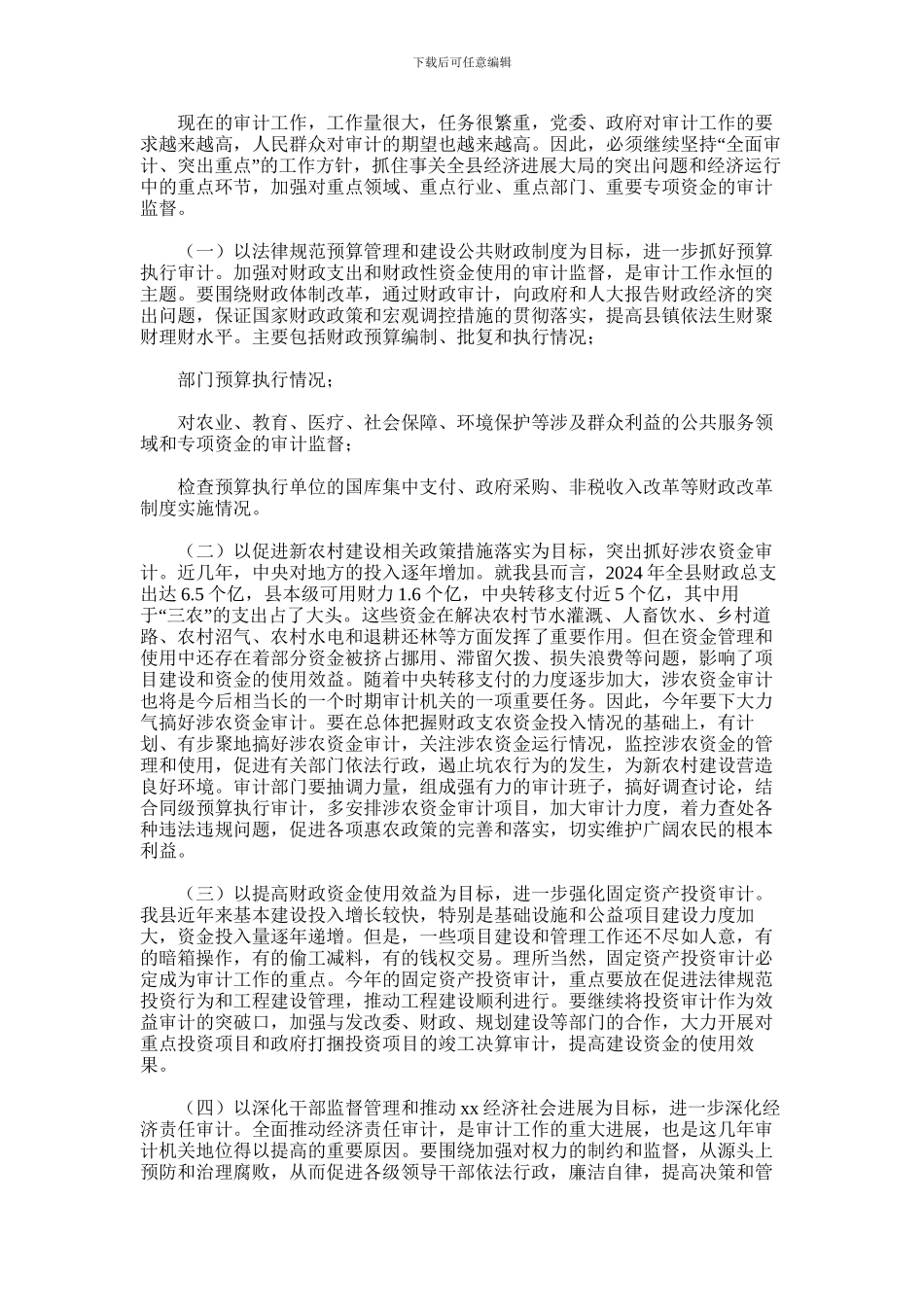 2024年副县长在全县审计工作会议上的讲话_第2页