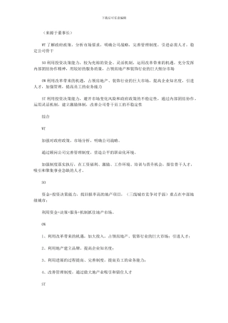 2024年华盈恒信—金德精密—SWOT研讨结果