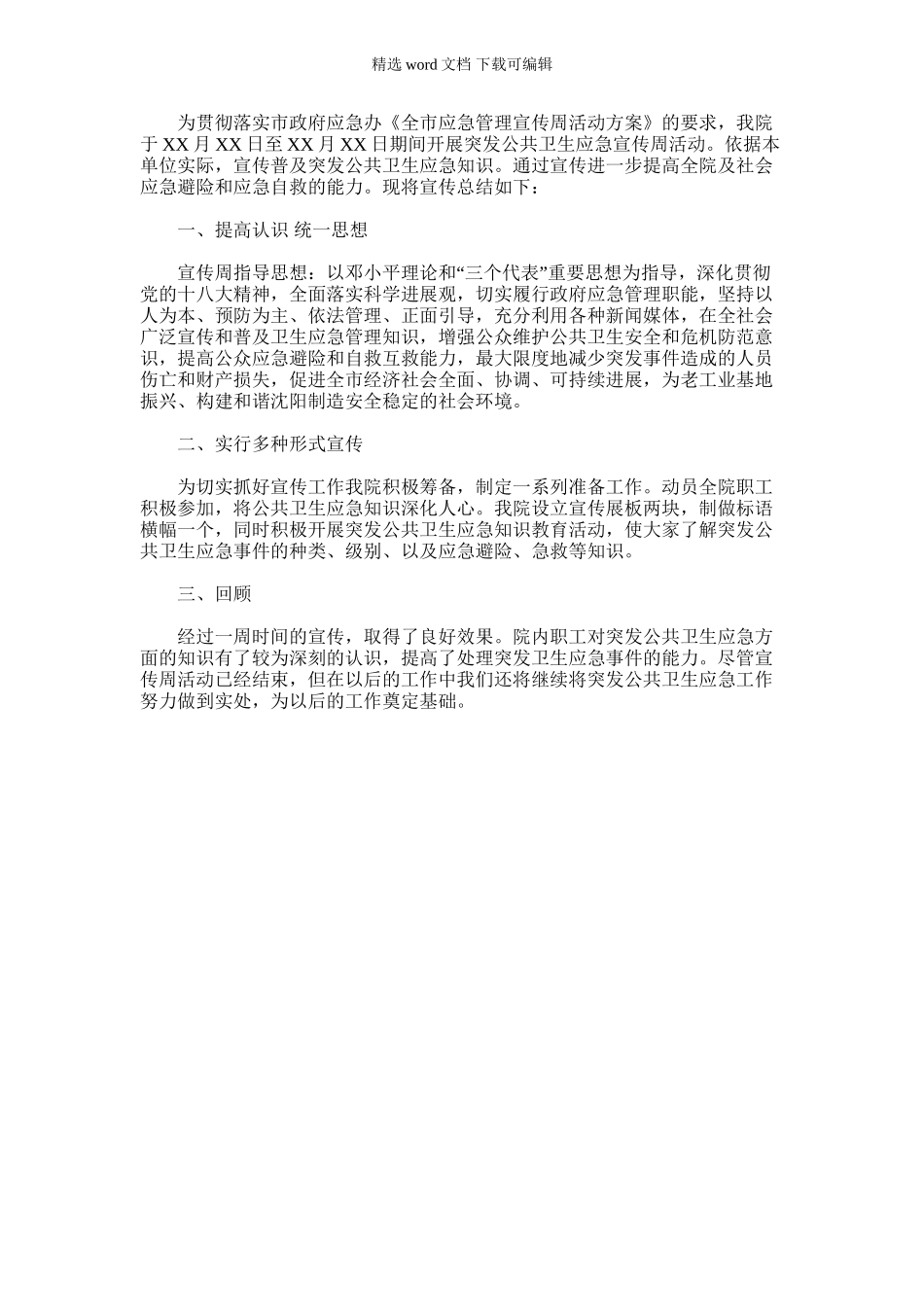 2024年卫生应急工作总结_第1页