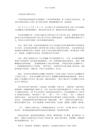 2024年司法培训心得体会例文