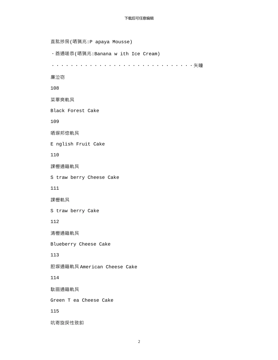 2024年各种甜品名称英汉对照与图片_第2页