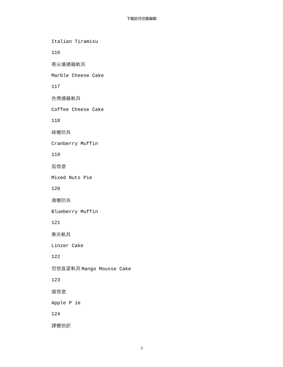 2024年各种甜品名称英汉对照与图片_第3页