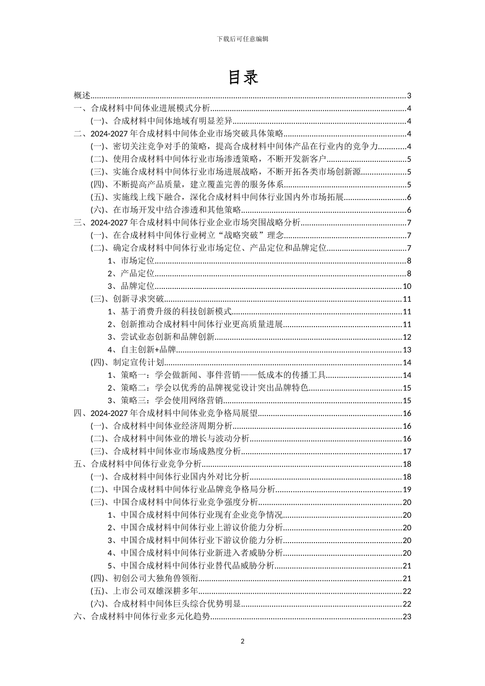 2024年合成材料中间体行业市场突围及需求分析报告_第2页