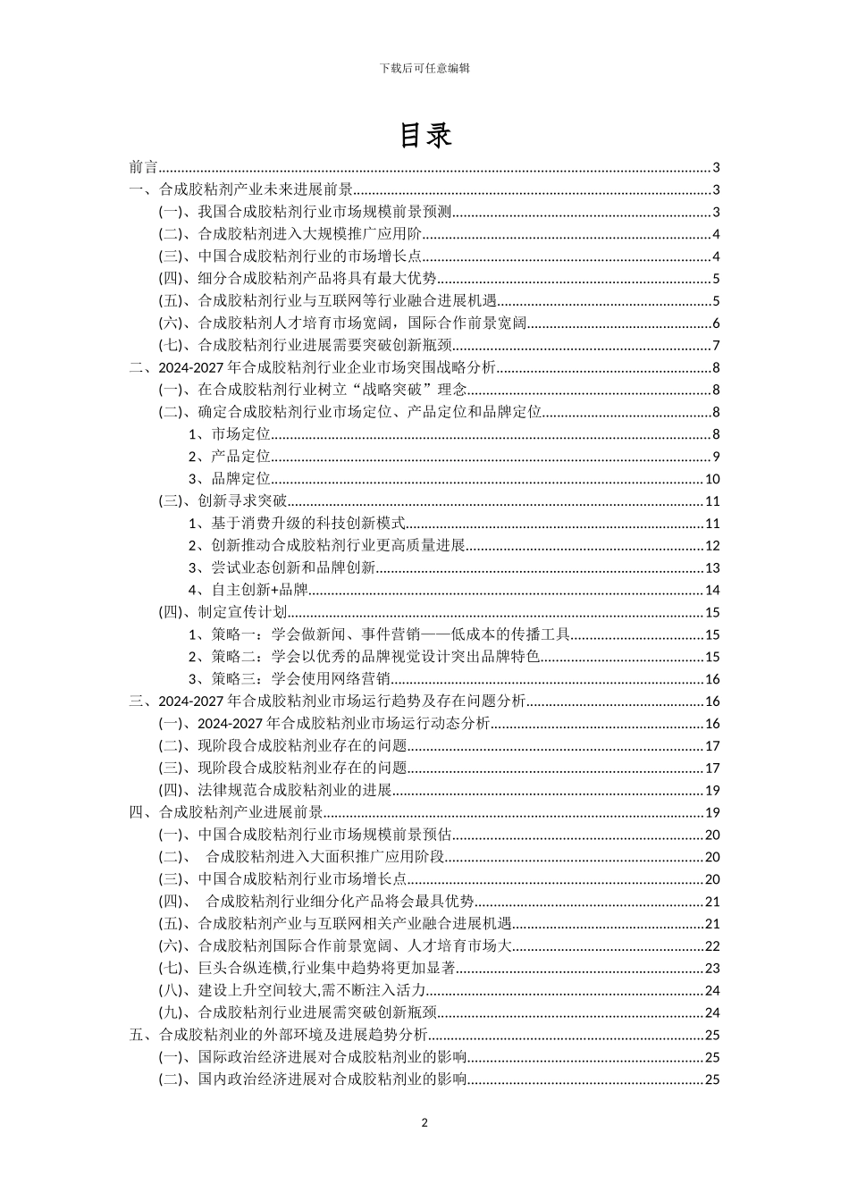 2024年合成胶粘剂行业洞察报告及未来五至十年预测分析报告_第2页